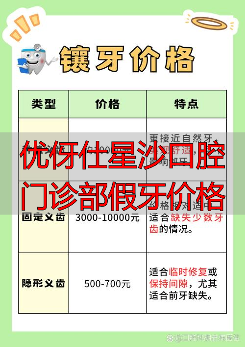 口腔医院假牙价格_优伢仕星沙口腔门诊部假牙价格_口腔牙科价目表